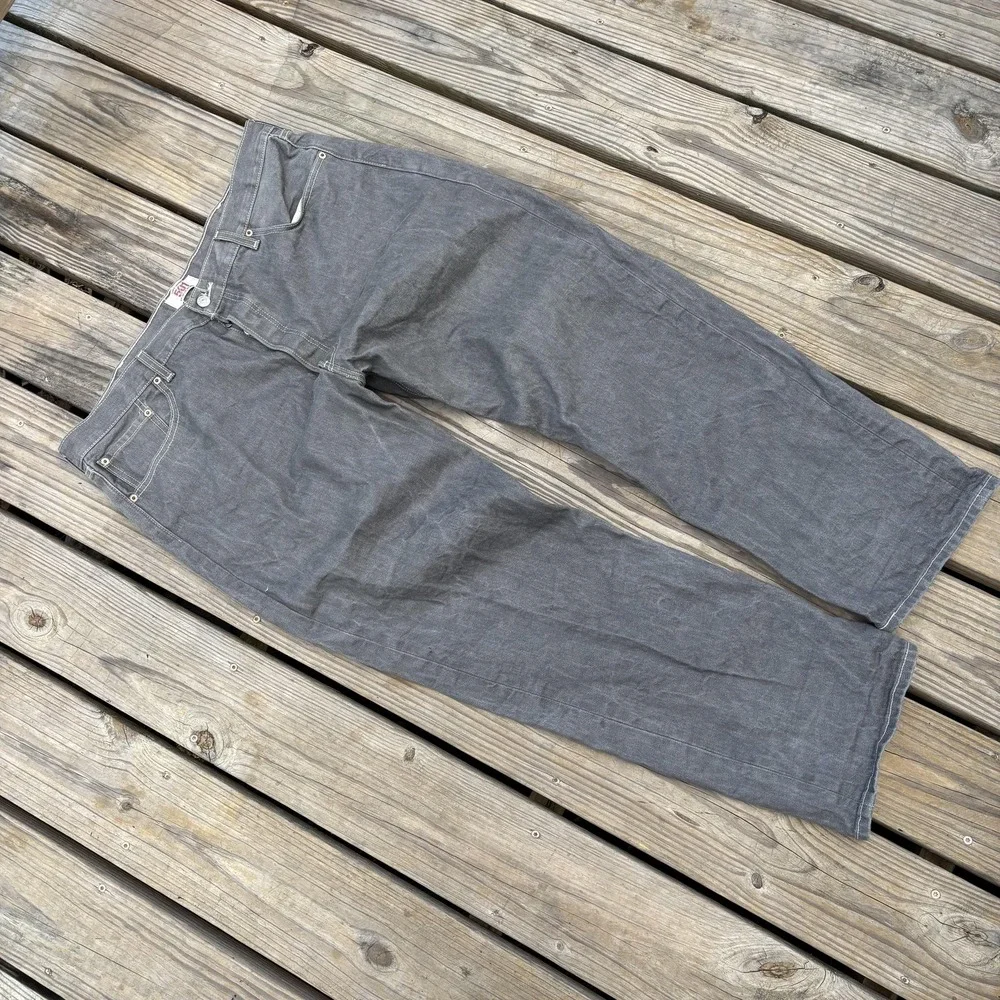 Levi's 501 Jeans Mens 42x32 Gray Straight Leg Button Fly Classic Denim